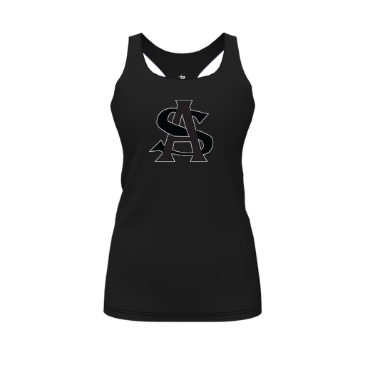 [FT0TRBBK-FYS-LOGO1] Decker Racerback Tank Top (Female Youth S, Black, Logo 1)