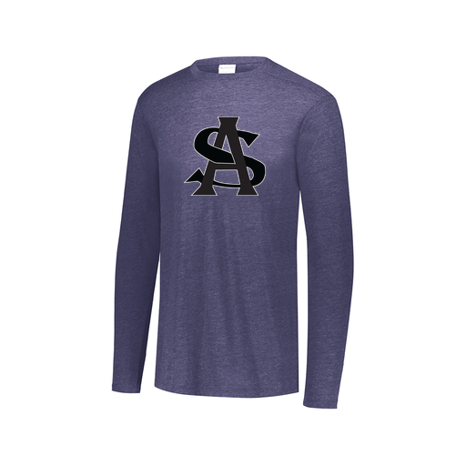 [FTLCUBNV-AXS-LOGO1] Decker Men's Tri-Blend T-Shirt - Long Sleeve (Adult XS, Navy, Logo 1)