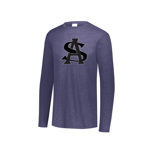 [FTLCUBNV-YS-LOGO1] Decker Youth Tri-Blend T-Shirt - Long Sleeve (Youth S, Navy, Logo 1)